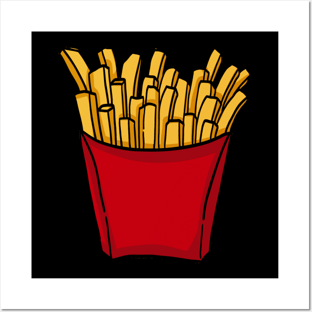 French Fries Fast Junk Food Lovers T-Shirts and Gifts Wall Art by Shirtbubble